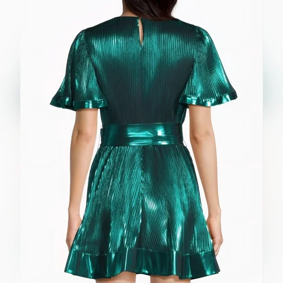 Milly Lumi Metallic Green Mini Dress - Picture 3 of 6